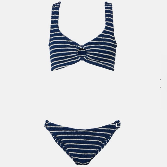 NWT Hunza g Hallie bikini stripe in navy/white - Picture 6 of 8